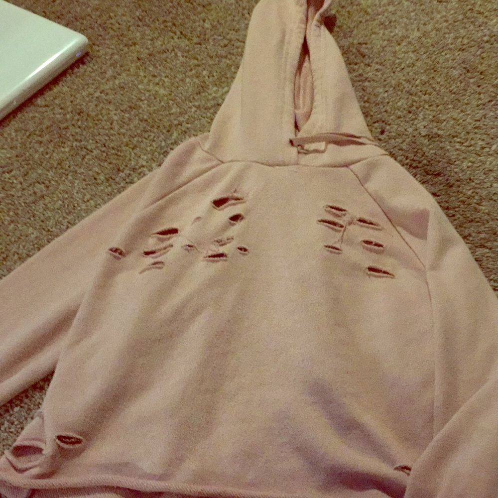 Cropped hoodie pre ripped from seller